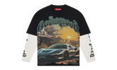 Sunset Drift Layered L/S T-shirt "Black Wash" 9LDNZ5NF