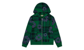 Plaid Cotton Wreath Zip Hoodie "Green" DT385