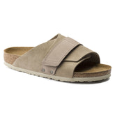 Kyoto Oiled Leather/Suede Leather Sandal in Taupe
