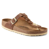 Gizeh Braid Oiled Leather Sandal in Cognac