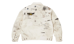 MM6 Maison Margiela Distressed Selvedge Denim Trucker Jacket "SS26 - Beige" SU27185