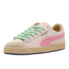 NAHMIAS Suede Crochet Lace Up Sneakers