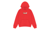 Embroidered Floral Logo Hoodie "Red" DT315