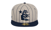Path To Paradise Baseball Fitted Hat "White / Blue" HSR112