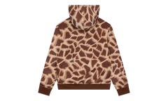 Faux Fur Giraffe Print Hoodie "Brown" DT547