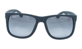JUSTIN CLASSIC POLARIZED SUNGLASSES "RUBBER BLACK" RB4165F-622-T3