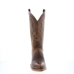 Abilene Boots 9172 Womens Brown Leather Slip On Cowboy Western Boots