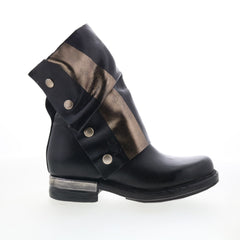 Atwell Womens Black Leather Zipper Casual Dress Boots