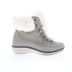 Aetrex Jodie BB291 Womens Gray Suede Lace Up Ankle & Booties Boots