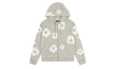 Cotton Wreath Zip Up Hooded Sweatshirt "Grey" DT373