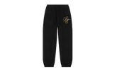 Metallic Gold Script Sweatpants "Black" DT283