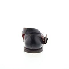 Bed Stu Lilia F373155 Womens Black Leather Hook & Loop Strap Sandals Shoes