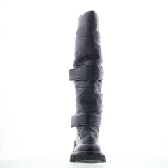 Halpert Womens Black Leather Zipper Knee High Boots