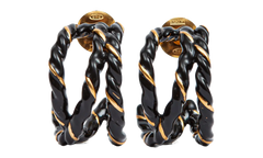 GOLD PLATED TWISTED EARRINGS "Black / Gold" SM1VG0051P6477967