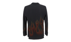 Burning Double-Breasted Blazer "Black and Red" PMEN023F22FAB0021025