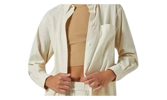 Ora Ii Seersucker Shirt "Beige" KITH42
