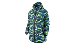 Tech Fleece Camo Windrunner Jacket WMNS "Stratus Blue / Ghost Green" 687611 482