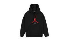 Jordan Essentials Fleece Hoodie "Black / Gym Red / Gym Red" FD7545 013