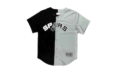 NBA Split Color Mesh Button Front Shirt "San Antonio Spurs - Black" BA88XR SAS K HF5
