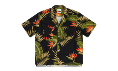 Snap Hawaiian Button-down Shirt "Black" RHD-MTPS-0095