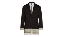Pinstriped Trompe L'oeil Blazer with Gradient Hem "Black" S50BN0524M35012001S