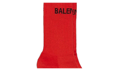 Cotton Logo Tennis Socks "Red" 181342M220005
