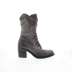 Jasper Womens Gray Leather Zipper Casual Dress Boots
