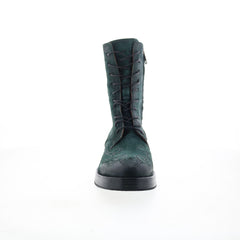 Tatton Womens Green Leather Zipper Casual Dress Boots